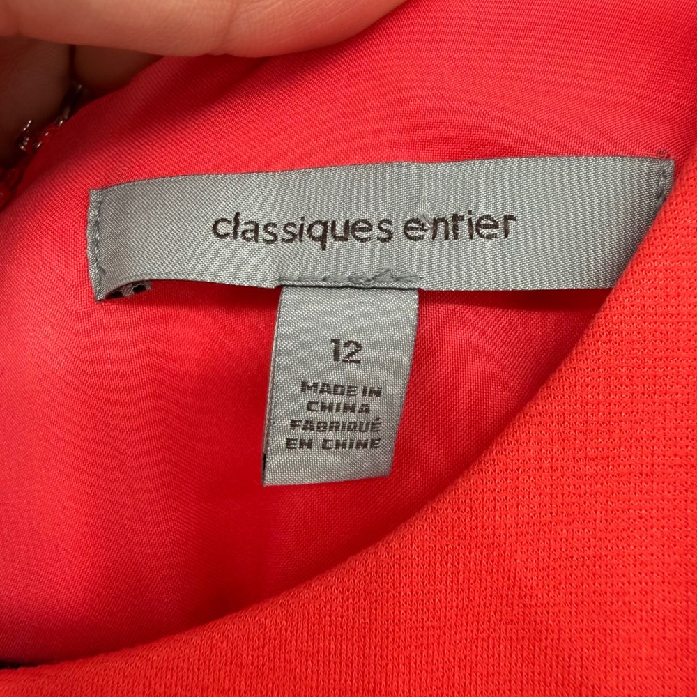 CLASSIQUES ENTIER CORAL RED SHEATH DRESS SIZE 12 - Picture 3 of 9